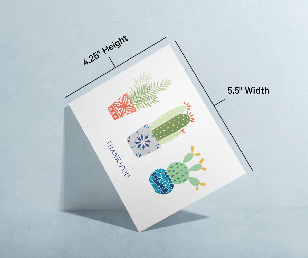 Desert Blooms Succulent Thank You Cards, set of 12 with envelopes, Twigs Paper - view 11