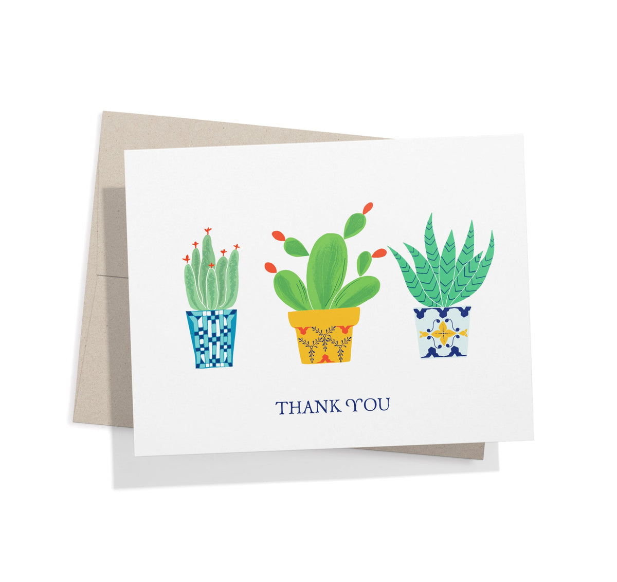 Desert Blooms Succulent Thank You Cards, set of 12 with envelopes, Twigs Paper - view 5