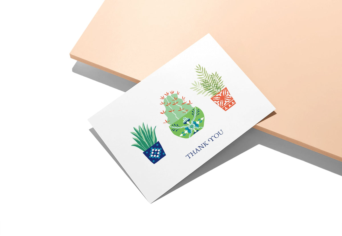 Desert Blooms Succulent Thank You Cards, set of 12 with envelopes, Twigs Paper - view 9