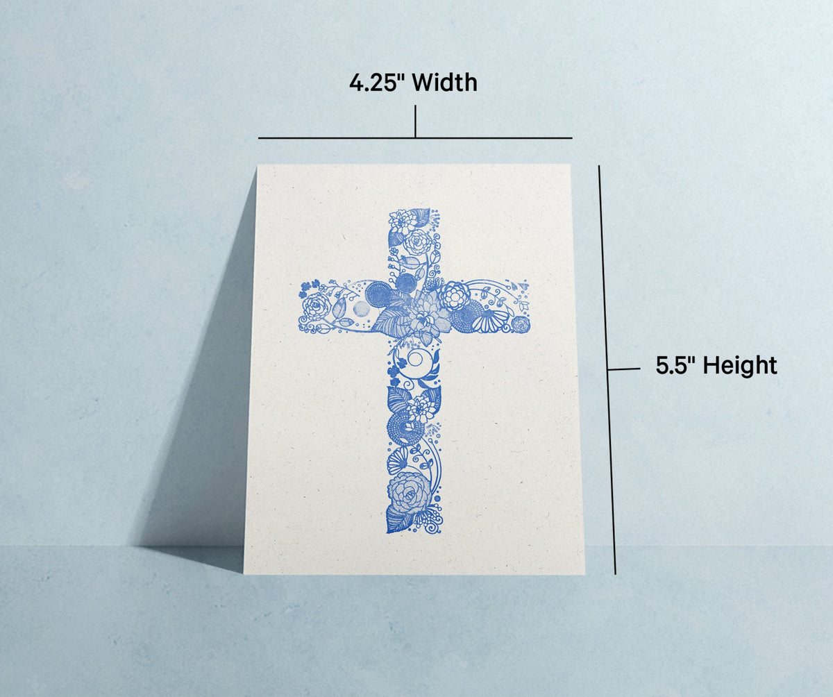 Faithful Blooms Christian Cross Note Cards, set of 12 with envelopes, Twigs Paper - view 7
