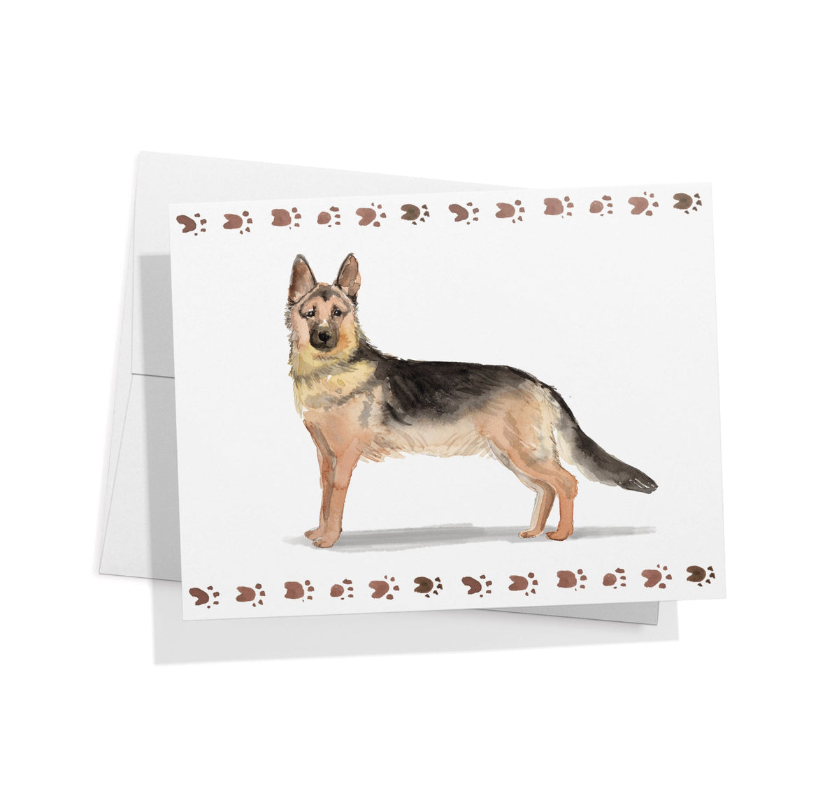 German Shepherd Watercolor Dog Greeting Cards, set of 12 with envelopes, Twigs Paper - view 2
