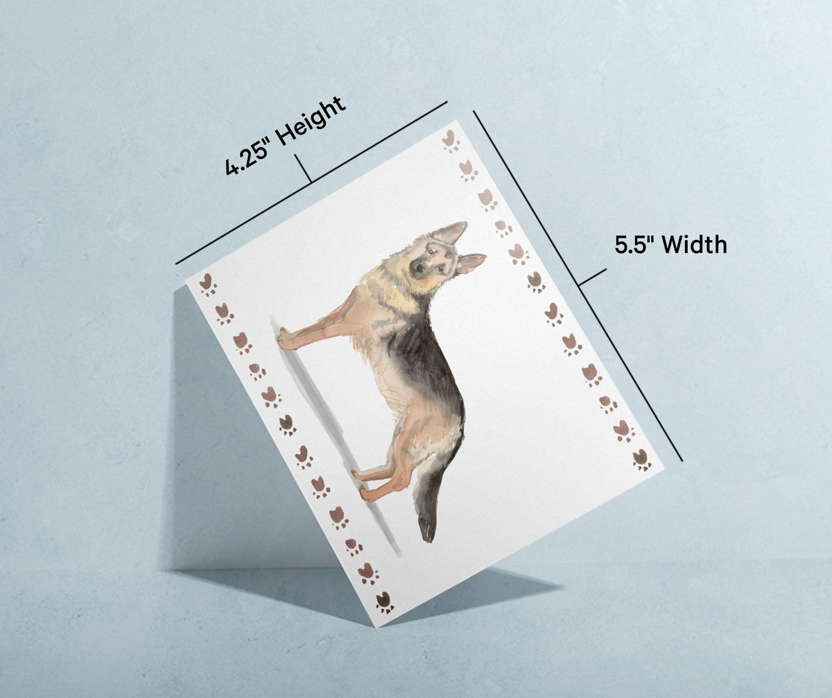 German Shepherd Watercolor Dog Greeting Cards, set of 12 with envelopes, Twigs Paper - view 7