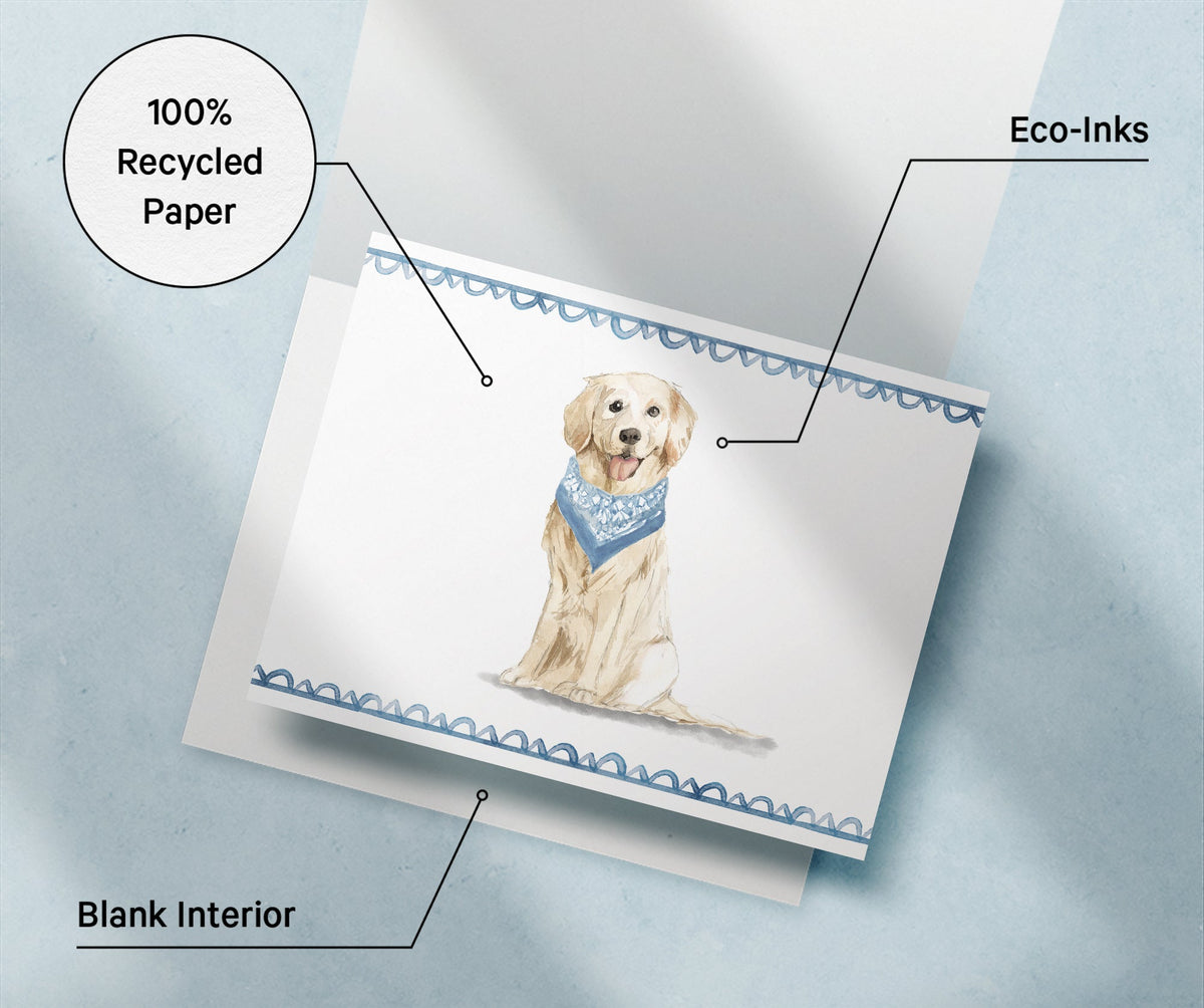 Golden Retriever Watercolor Dog Greeting Cards, set of 12 with envelopes, Twigs Paper - view 6