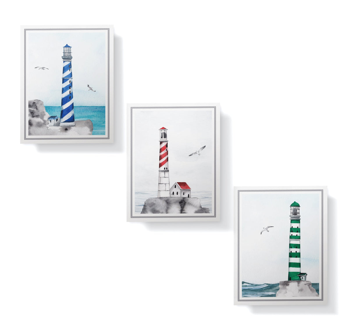 Guiding Lights Lighthouse Sympathy Cards, set of 12 with envelopes, Twigs Paper - view 3