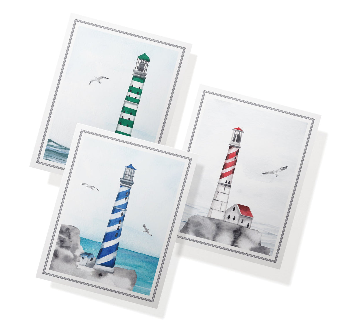 Guiding Lights Lighthouse Sympathy Cards, set of 12 with envelopes, Twigs Paper - view 2
