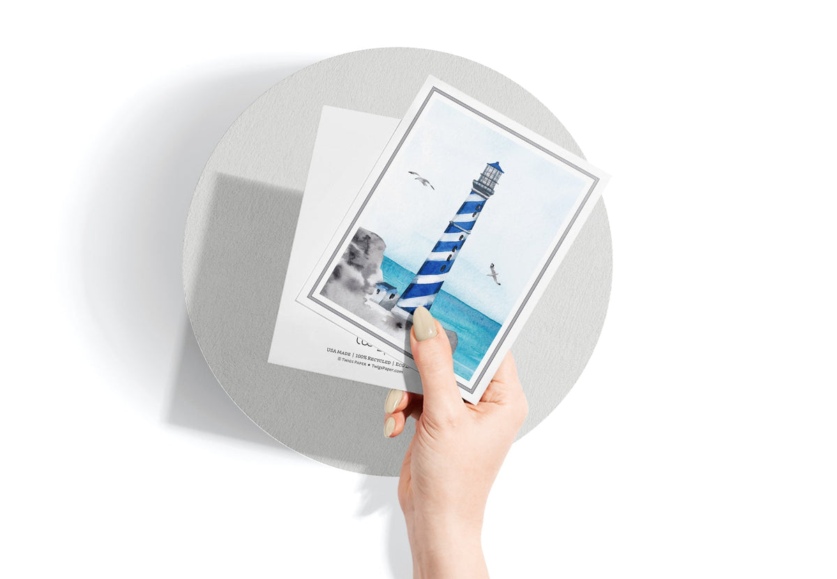 Guiding Lights Lighthouse Sympathy Cards, set of 12 with envelopes, Twigs Paper - view 6