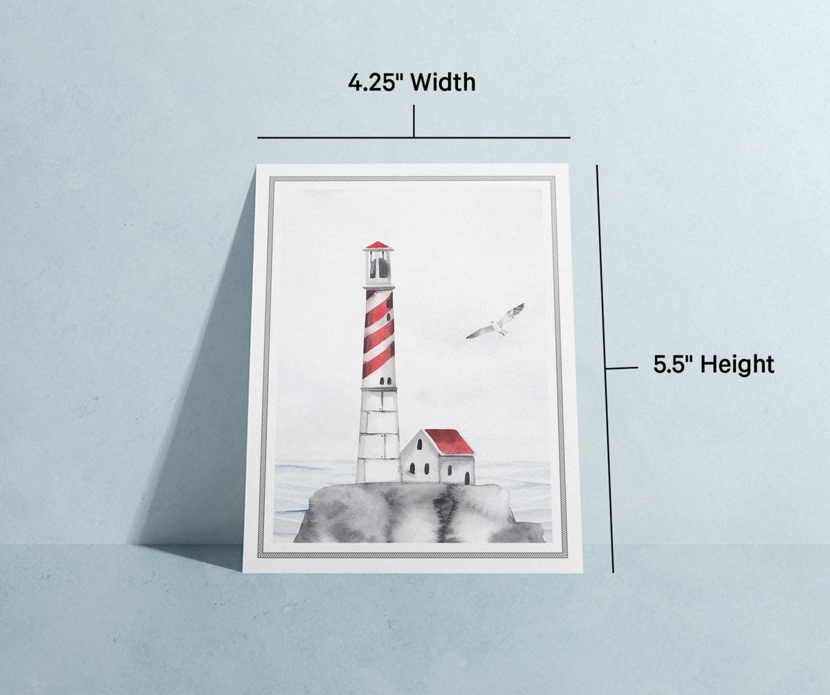 Guiding Lights Lighthouse Sympathy Cards, set of 12 with envelopes, Twigs Paper - view 9