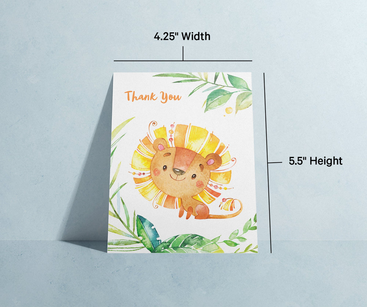 Jungle Jubilee Baby Shower Thank You Cards, set of 12 with envelopes, Twigs Paper - view 8