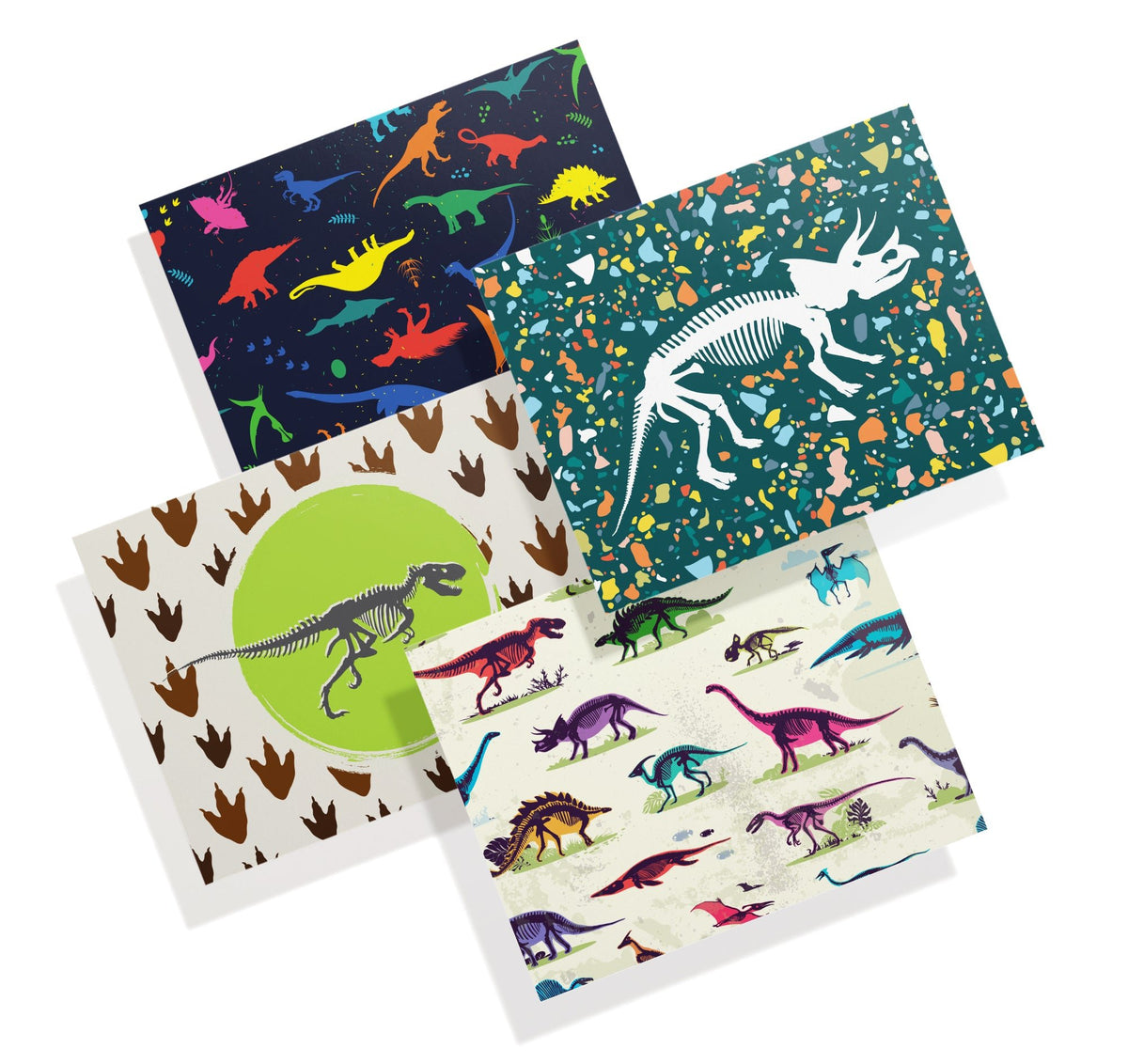 Jurassic Joy Dinosaur Greeting Cards for Kids, set of 12 with envelopes, Twigs Paper - view 2