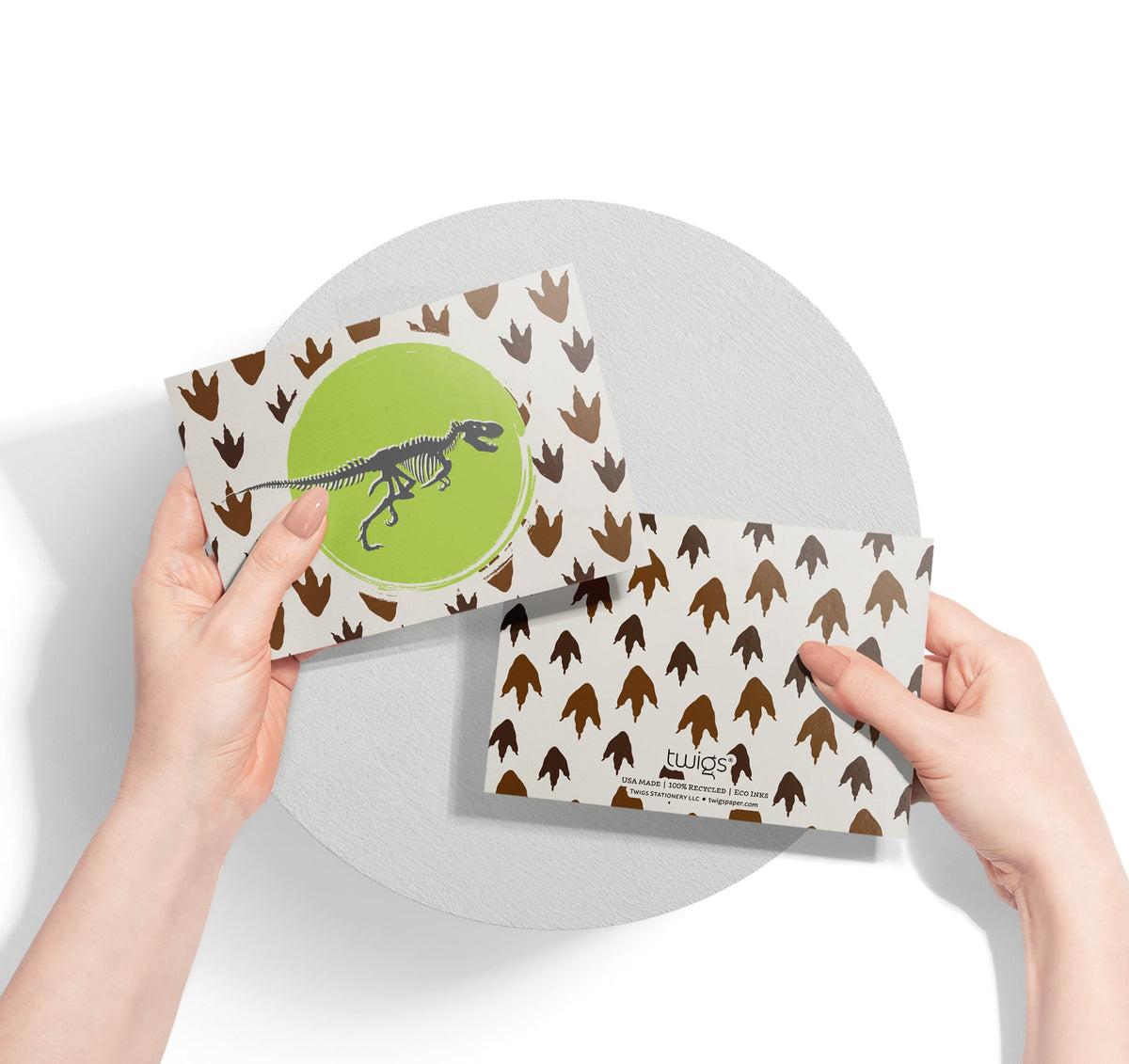 Jurassic Joy Dinosaur Greeting Cards for Kids, set of 12 with envelopes, Twigs Paper - view 6