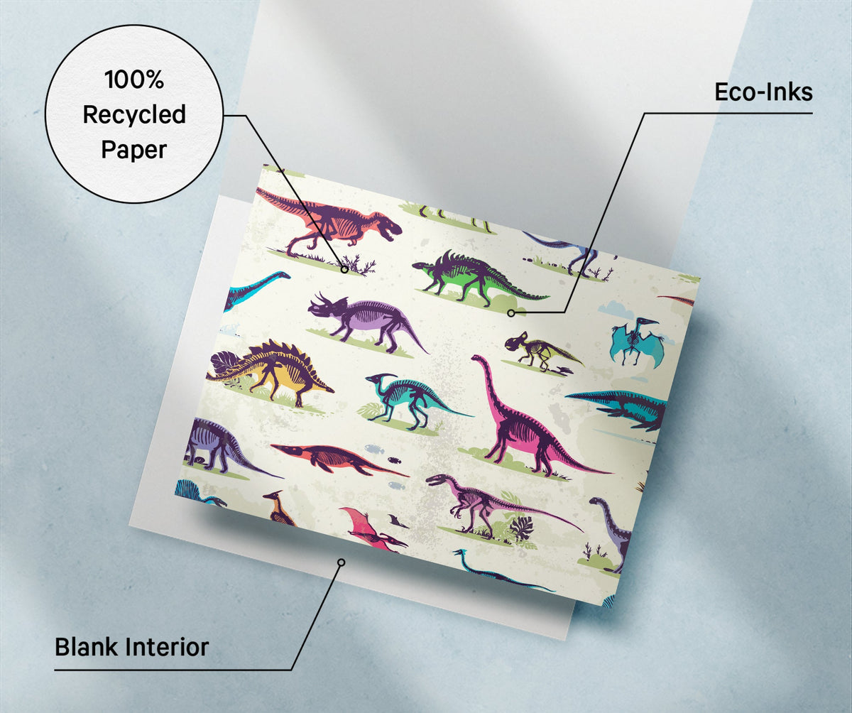 Jurassic Joy Dinosaur Greeting Cards for Kids, set of 12 with envelopes, Twigs Paper - view 8