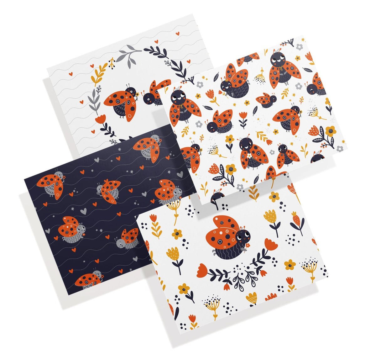 Little Ladybugs Greeting Cards, set of 12 with envelopes, Twigs Paper - view 2
