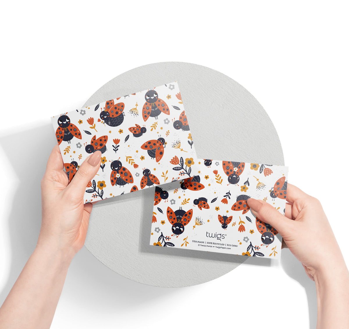 Little Ladybugs Greeting Cards, set of 12 with envelopes, Twigs Paper - view 7