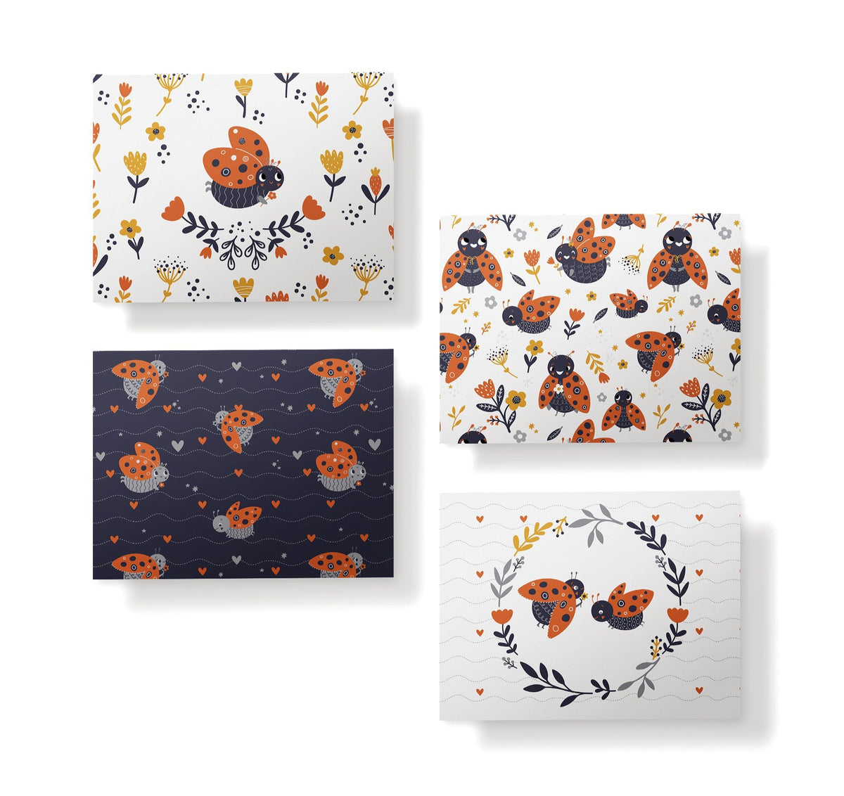 Little Ladybugs Greeting Cards, set of 12 with envelopes, Twigs Paper - view 4