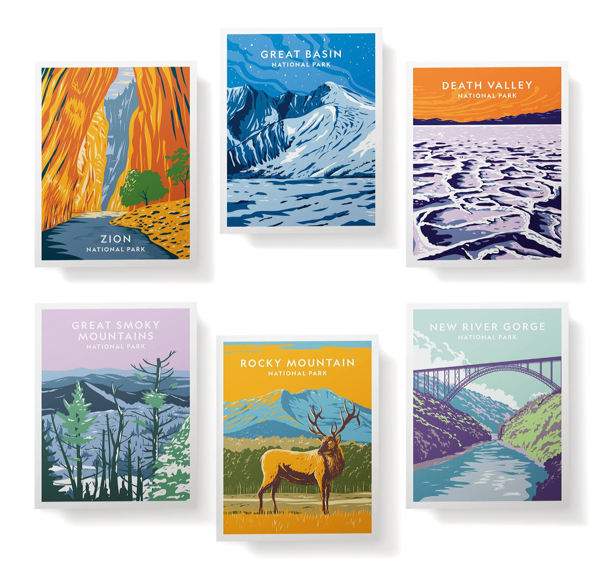 Majestic Landscapes National Park Cards, set of 12 with envelopes, Twigs Paper - view 4
