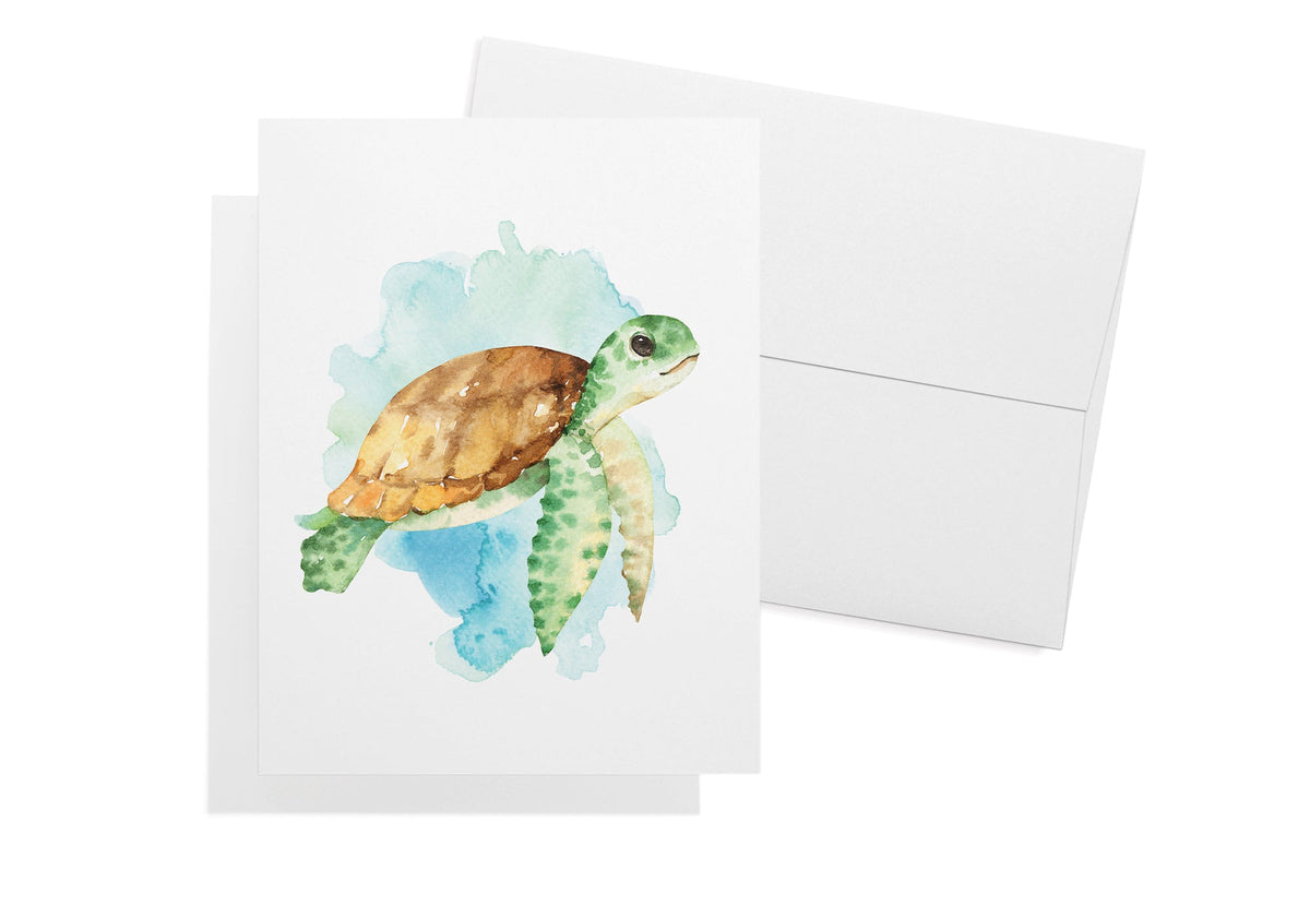 Marine Wonders Ocean Animal Greeting Cards, set of 12 with envelopes, Twigs Paper - view 6