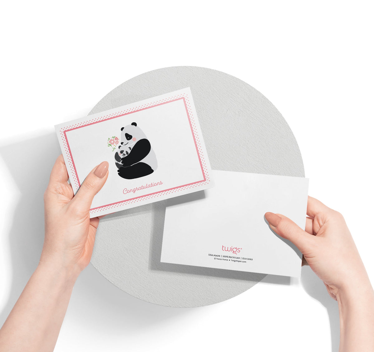 Mother & Baby Animal Congratulations Cards, set of 12 with envelopes, Twigs Paper - view 8