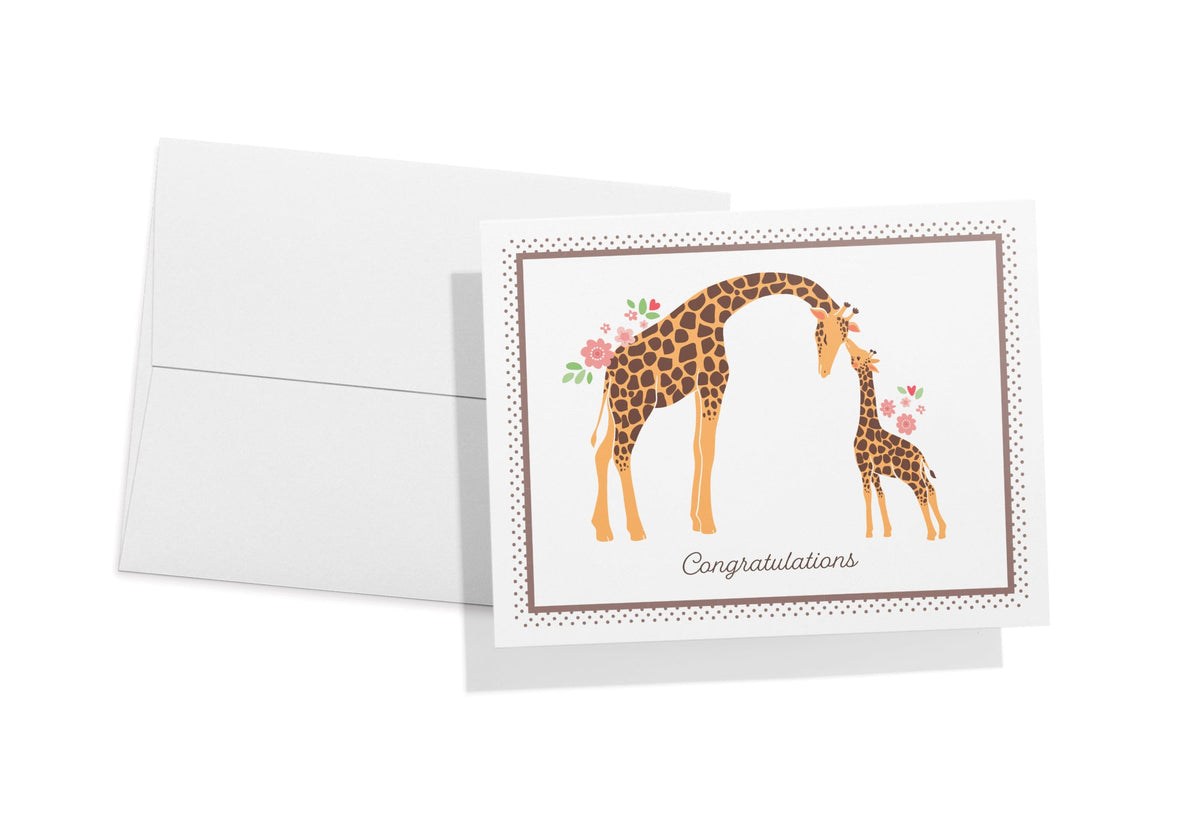 Mother & Baby Animal Congratulations Cards, set of 12 with envelopes, Twigs Paper - view 6