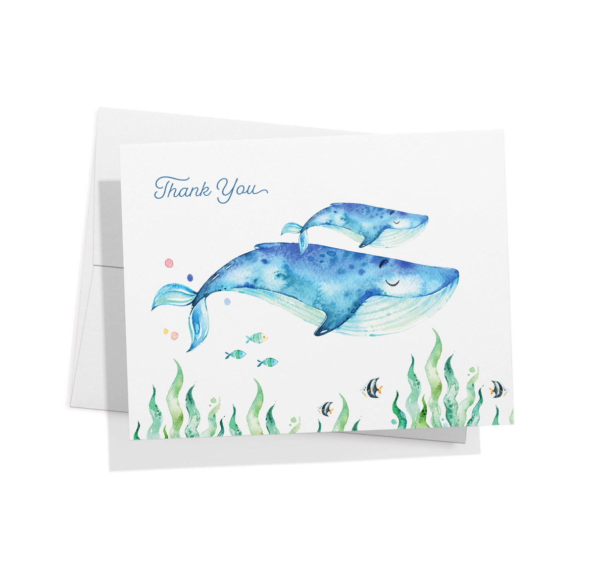 Ocean Tidings Sea Life Thank You Cards, set of 12 with envelopes, Twigs Paper - view 4