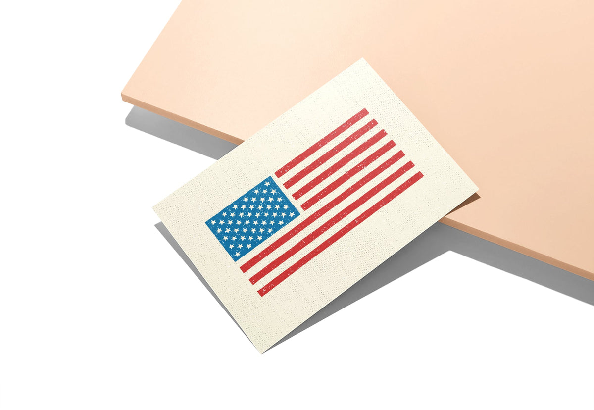 Old Glory American Flag Note Cards, set of 12 with envelopes, Twigs Paper - view 4