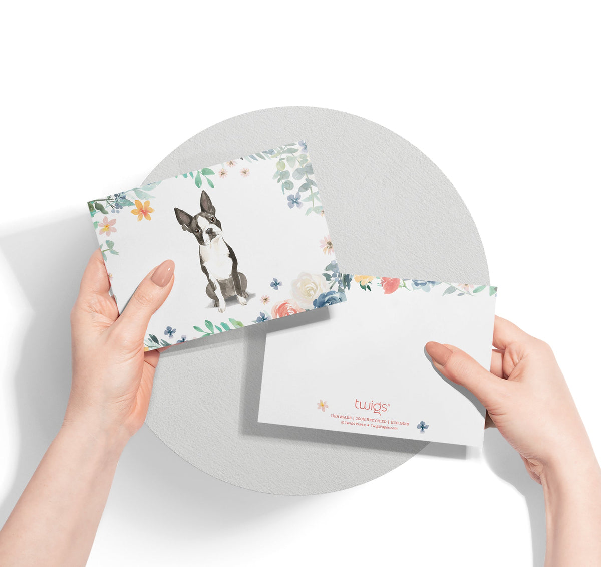 Paw-fect Thanks Dog Thank You Cards, set of 12 with envelopes, Twigs Paper - view 6