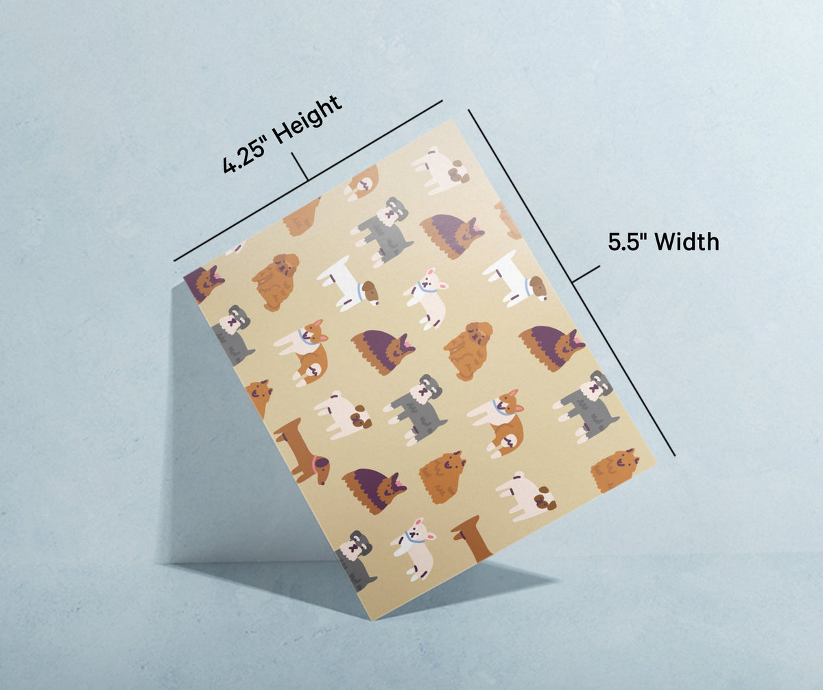Paw Prints Dog Greeting Cards, set of 12 with envelopes, Twigs Paper - view 6