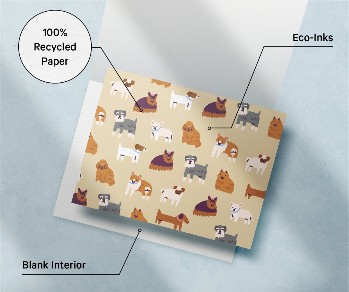 Paw Prints Dog Greeting Cards, set of 12 with envelopes, Twigs Paper - view 5