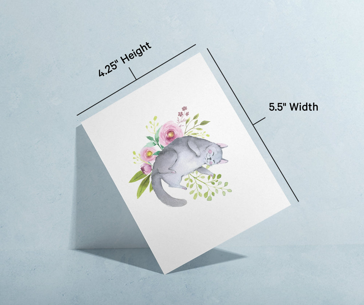 Playful Cats Watercolor Cat Greeting Cards, set of 12 with envelopes, Twigs Paper - view 10