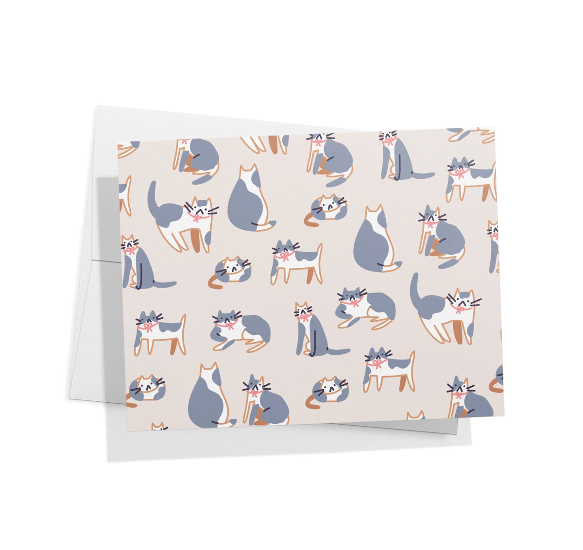 Purr-fect Patterns Cat Greeting Cards, set of 12 with envelopes, Twigs Paper - view 4