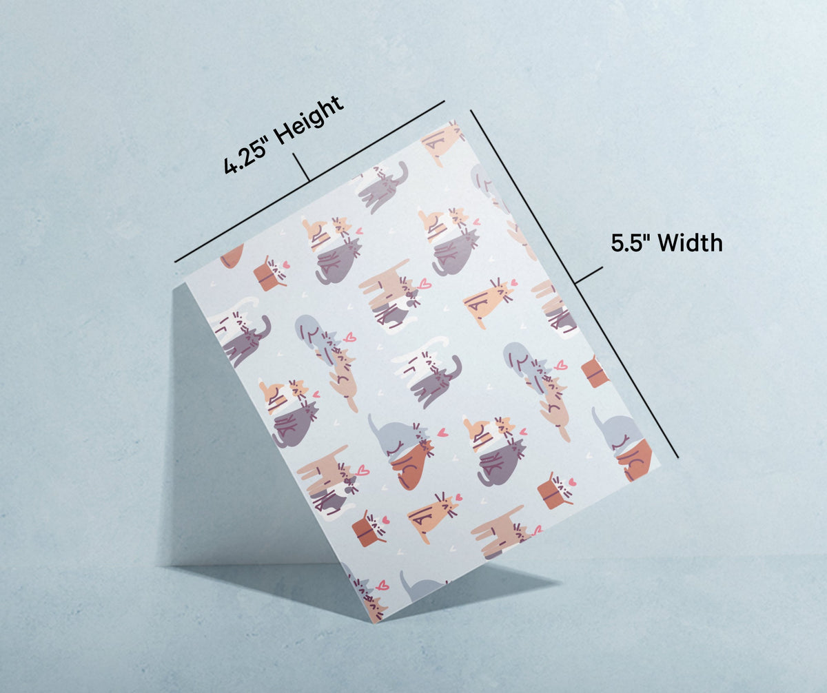 Purr-fect Patterns Cat Greeting Cards, set of 12 with envelopes, Twigs Paper - view 7