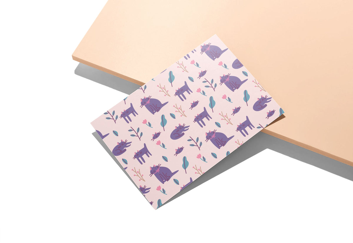 Purr-fect Patterns Cat Greeting Cards, set of 12 with envelopes, Twigs Paper - view 8