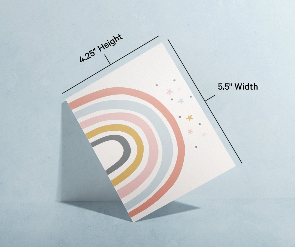 Rainbow Wishes Baby Shower Cards, set of 12 with envelopes, Twigs Paper - view 10