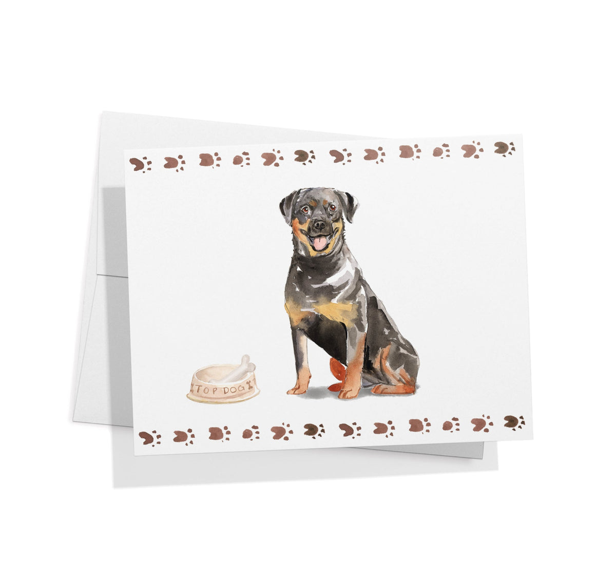 Rottweiler Watercolor Dog Greeting Cards, set of 12 with envelopes, Twigs Paper - view 2