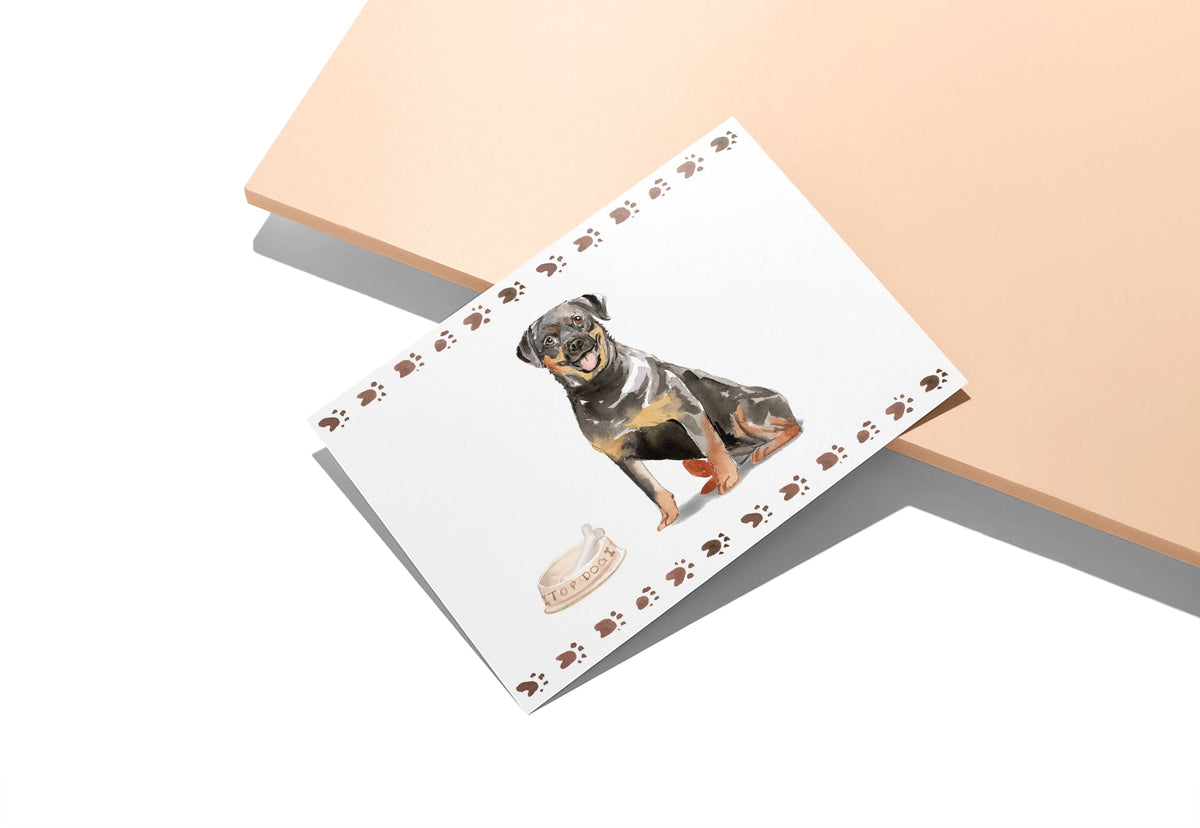 Rottweiler Watercolor Dog Greeting Cards, set of 12 with envelopes, Twigs Paper - view 4