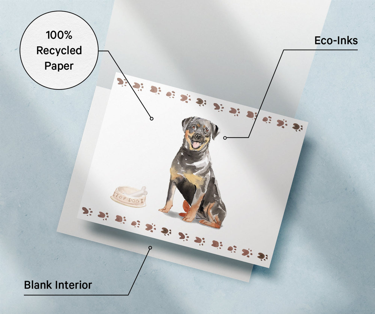 Rottweiler Watercolor Dog Greeting Cards, set of 12 with envelopes, Twigs Paper - view 6