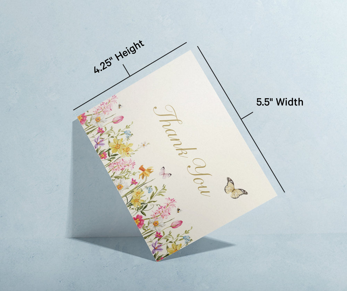 Spring Florals Thank You Greeting Cards, set of 12 with envelopes, Twigs Paper - view 6