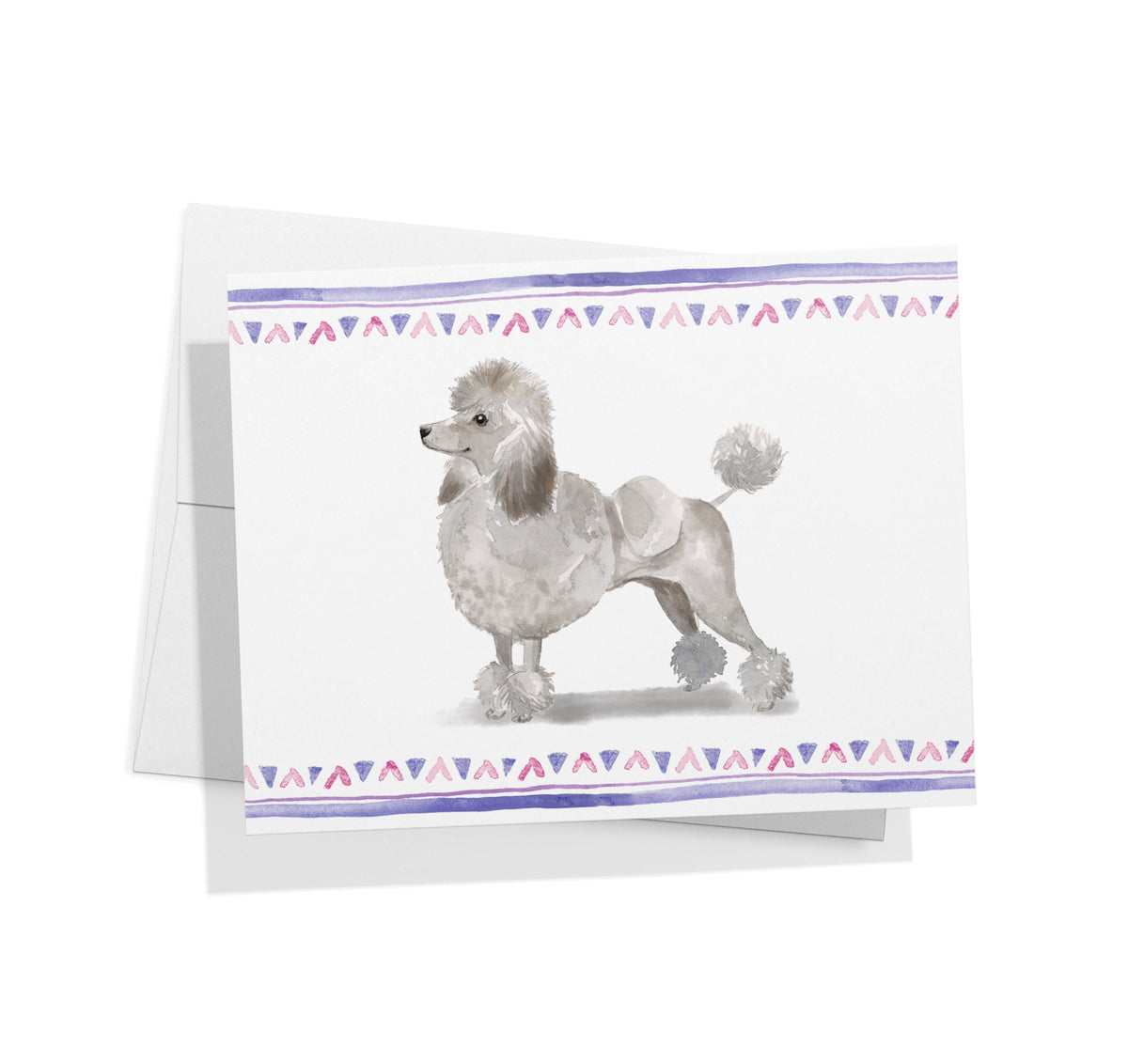 Standard Poodle Watercolor Dog Greeting Cards, set of 12 with envelopes, Twigs Paper - view 2
