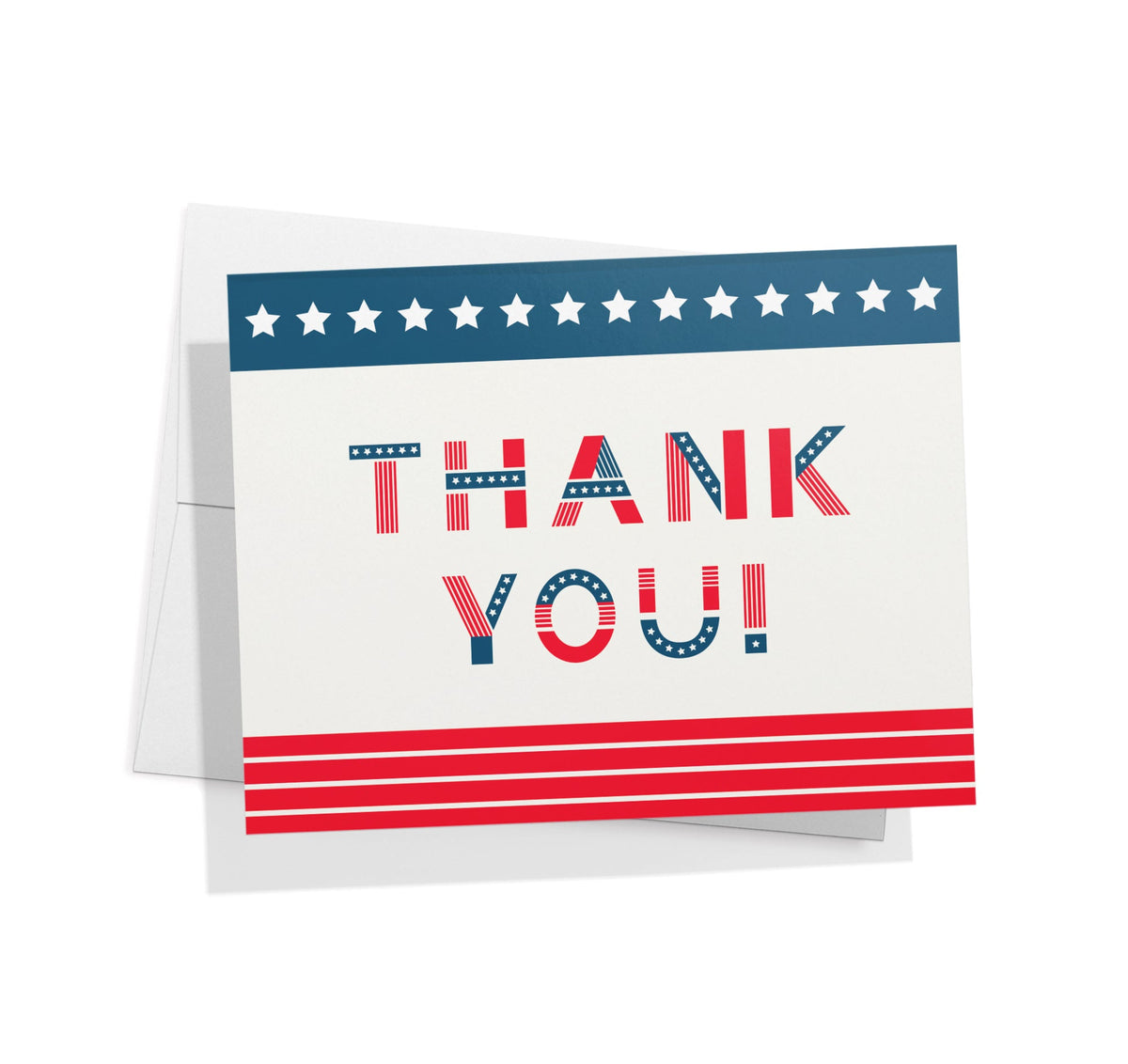 Stars & Stripes Patriotic Thank You Cards, set of 12 with envelopes, Twigs Paper - view 2