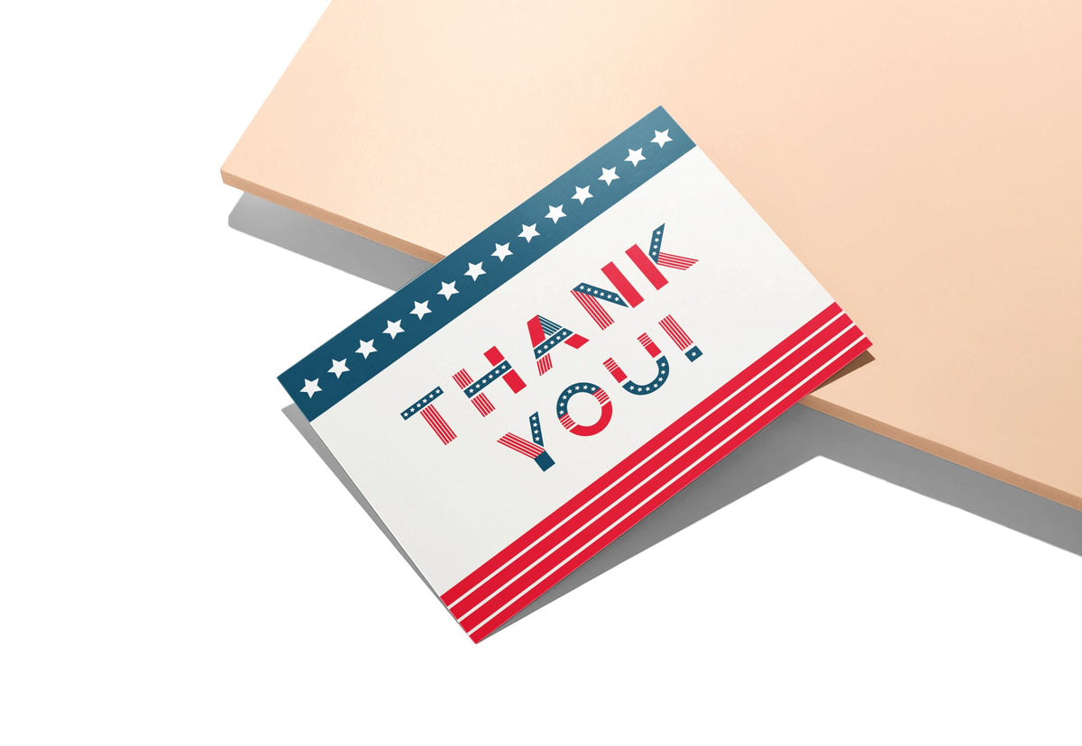 Stars & Stripes Patriotic Thank You Cards, set of 12 with envelopes, Twigs Paper - view 4