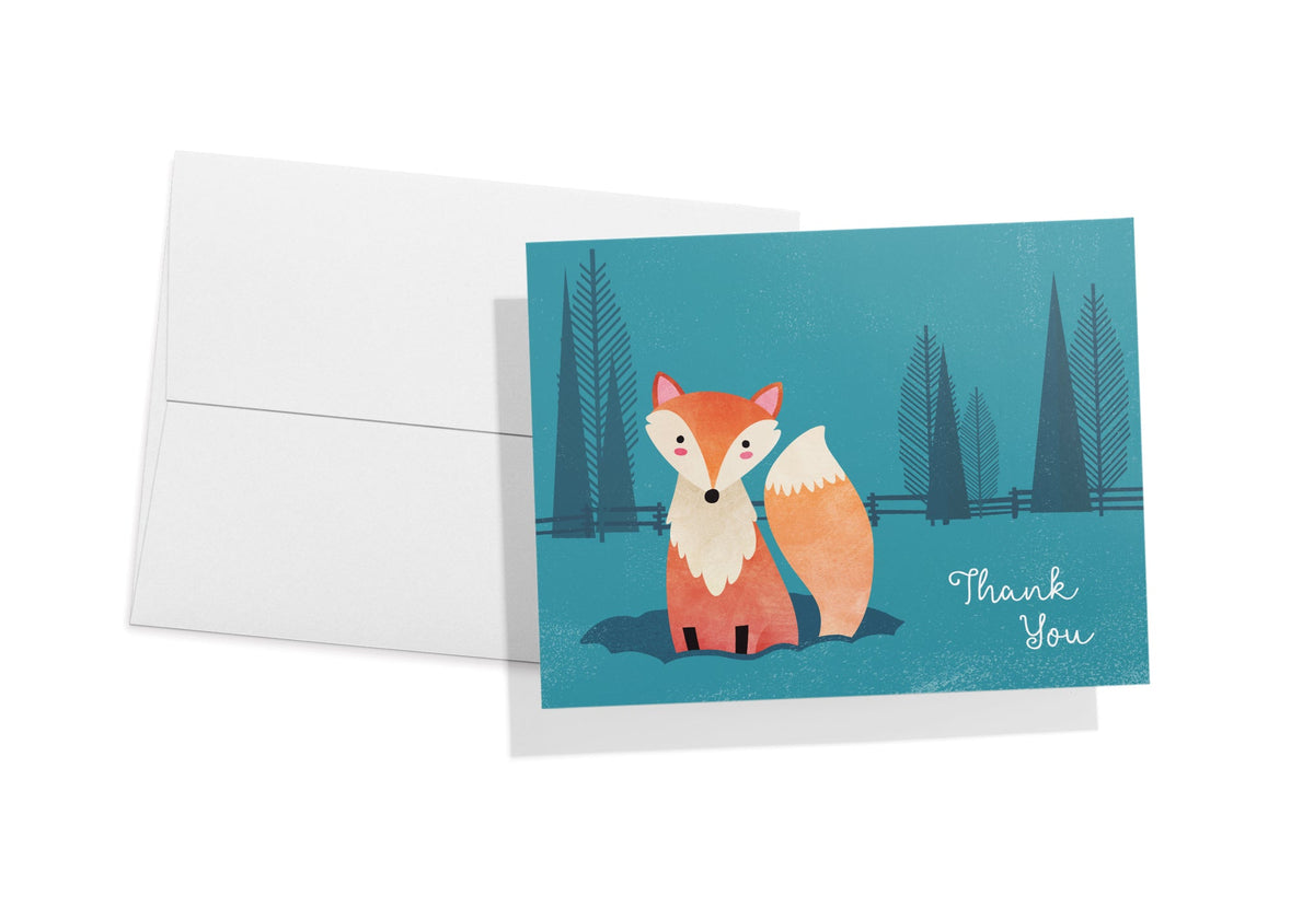 Woodland Critters Animal Greeting Cards, set of 12 with envelopes, Twigs Paper - view 4