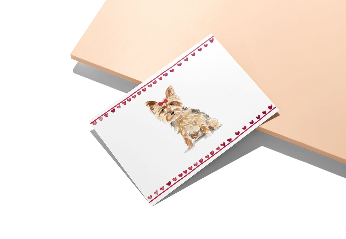 Yorkshire Terrier Watercolor Dog Greeting Cards, set of 12 with envelopes, Twigs Paper - view 4